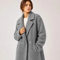 Tissu Lainage Bouclette Gris Mêlée Tissu Lainage Bouclette Gris Mêlée