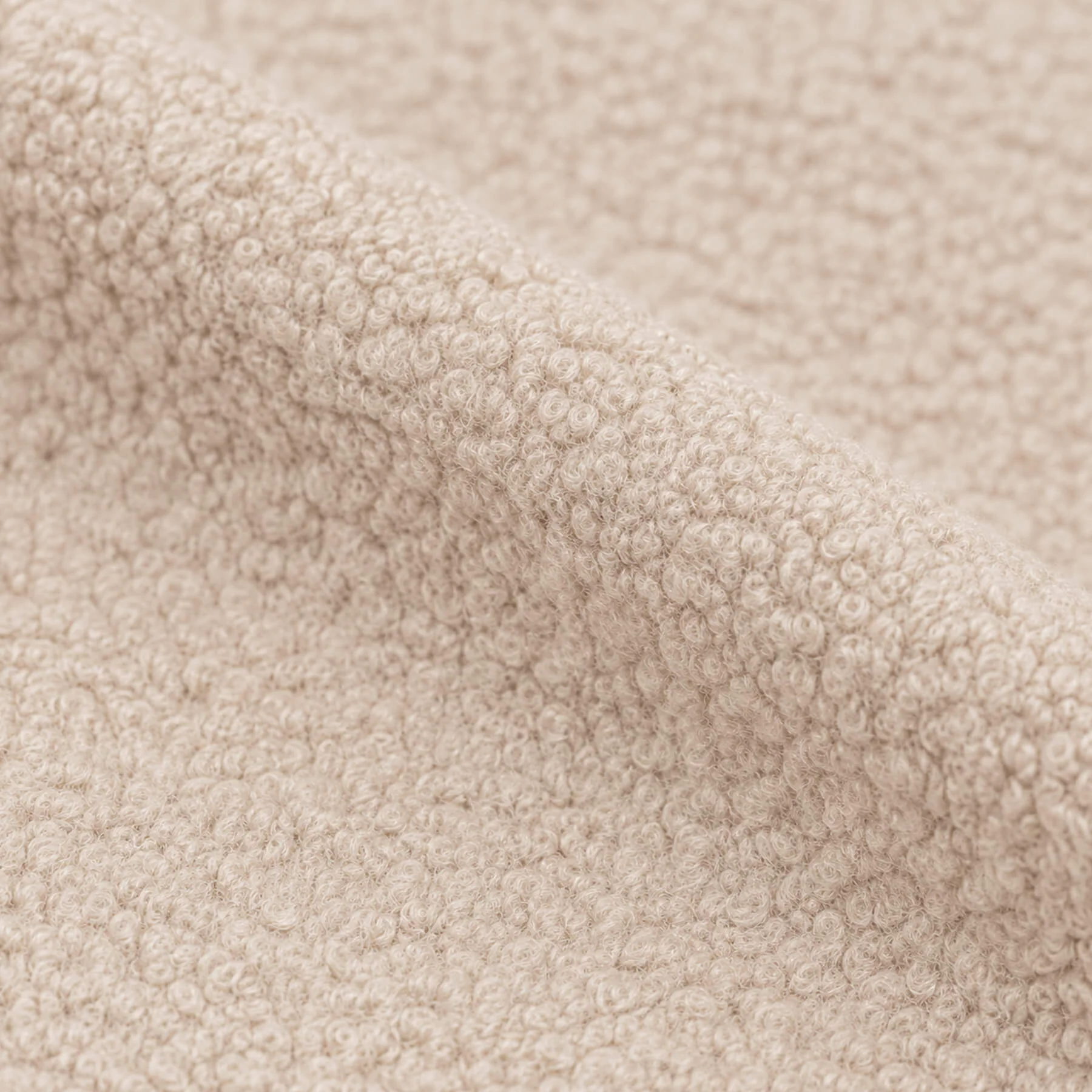 Boucle Stof Gekruld Licht Beige