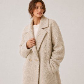 Boucle Stof Krøllet Sand Beige