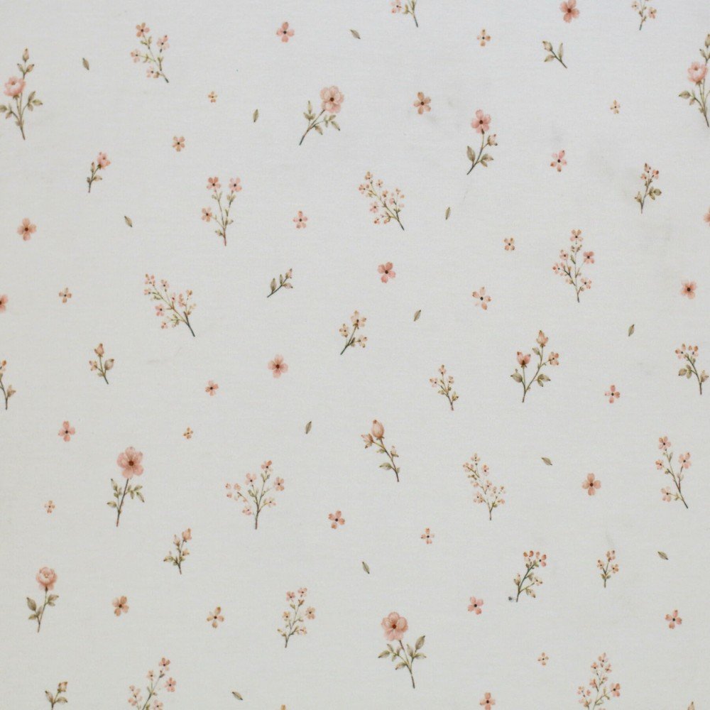 Jersey Cotton Fabric Digital Print - Soft Pink Flower  - (Jersey Cotton Fabric Digital Print)