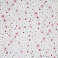 Popeline Di Cotone Stampa Digitale - Rami Fioriti Di Bacche