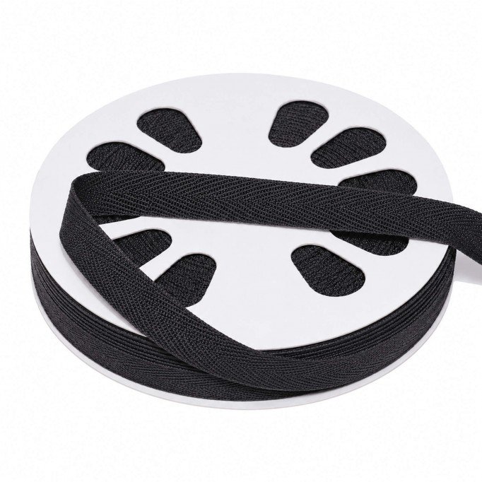 Köperband Baumwolle Schwarz 15mm Köperband Baumwolle Schwarz 15mm - (Bänder & Borten)