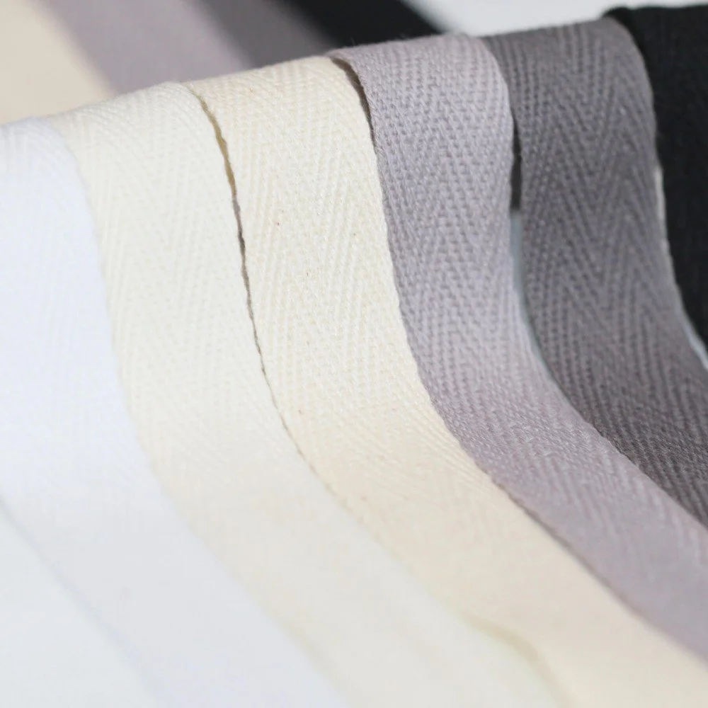 Cotton Twill Ribbon Black 15mm
