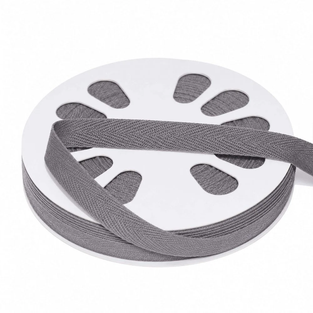 Keperband Katoen Donker Grijs 15mm