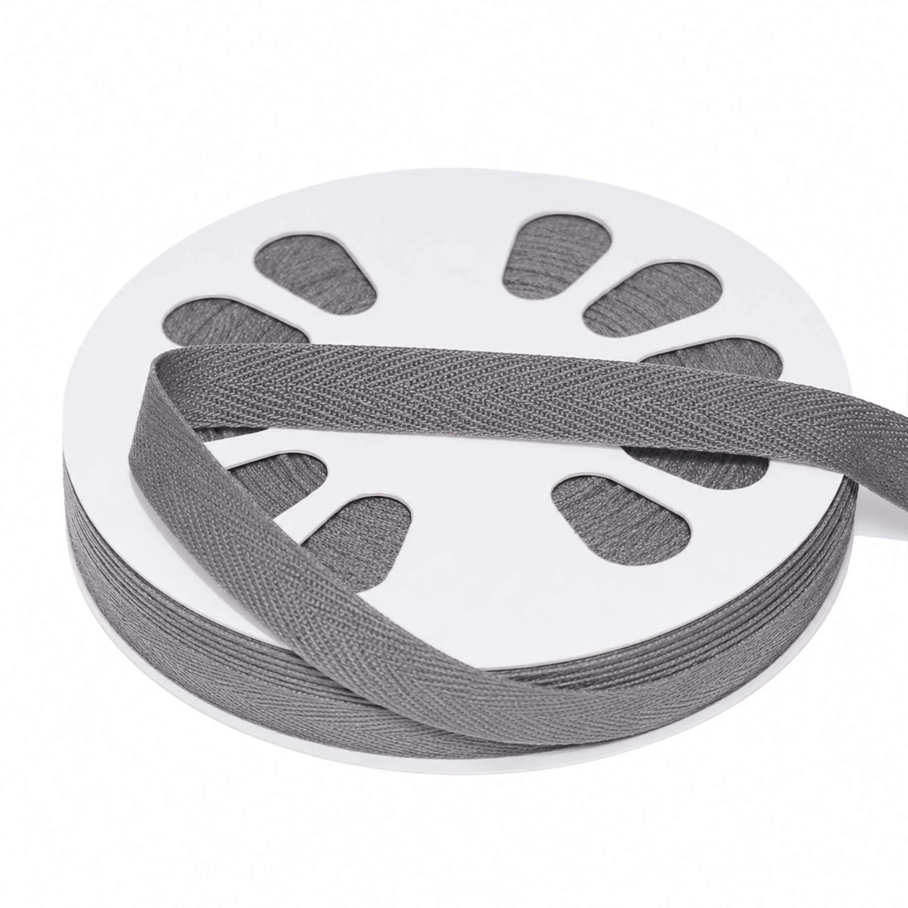 Keperband Katoen Donker Grijs 15mm