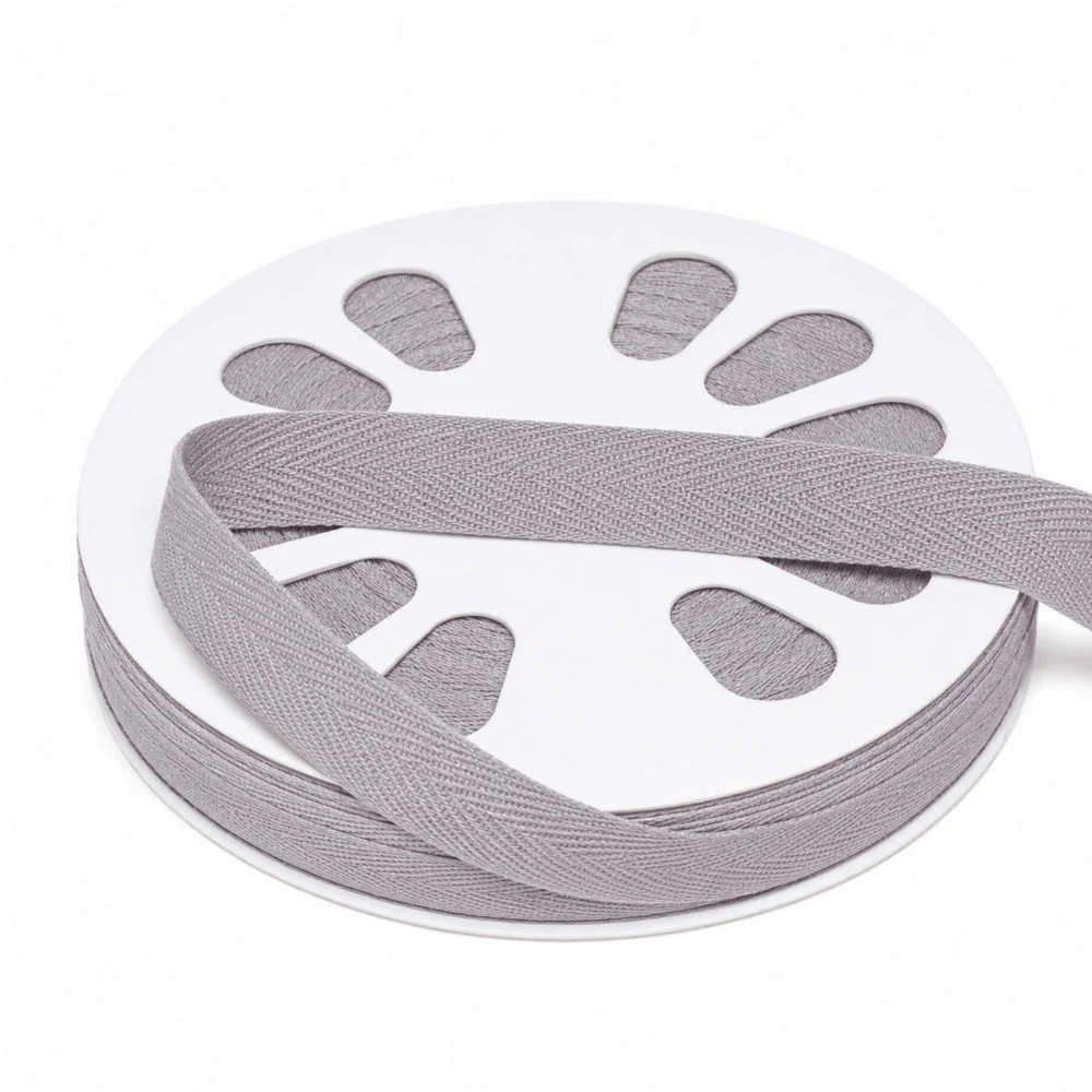 Keperband Katoen Licht Grijs 15mm