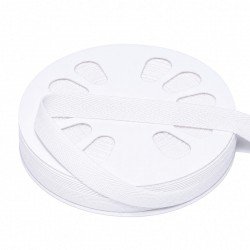 Ruban Sergé Coton Blanc 15mm