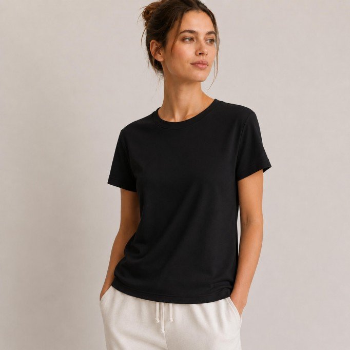 Interlock Jersey Di Cotone Nero Interlock Jersey Di Cotone Nero - (Interlock Jersey Di Cotone)