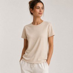Interlock Jersey Di Cotone Beige Chiaro Interlock Jersey Di Cotone Beige Chiaro