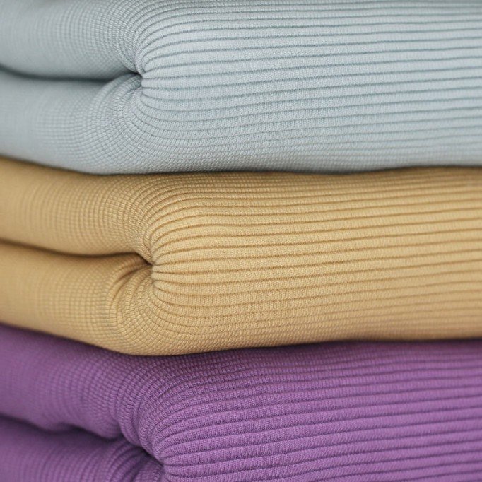 Jersey A Coste Ottoman Blu Acciaio Tessuto Jersey A Coste Ottoman Blu Acciaio - (Jersey Tessuti)