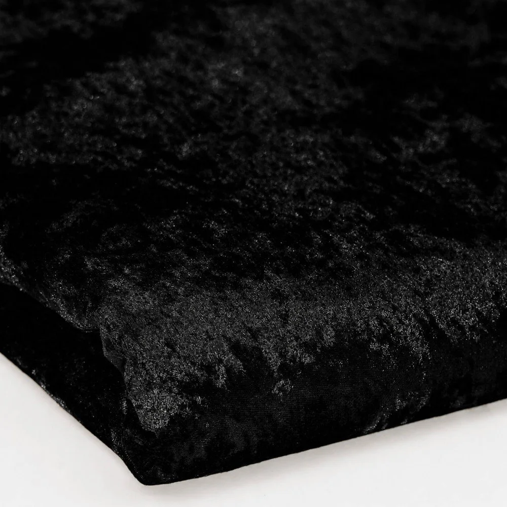 Tissu Panne De Velours Coupon De 4 Mètres Noir - (Tissus Pas Cher)