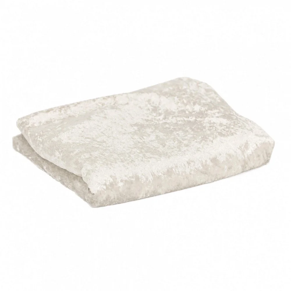 Velour De Panne Stof Coupon 4 Meter Creme
