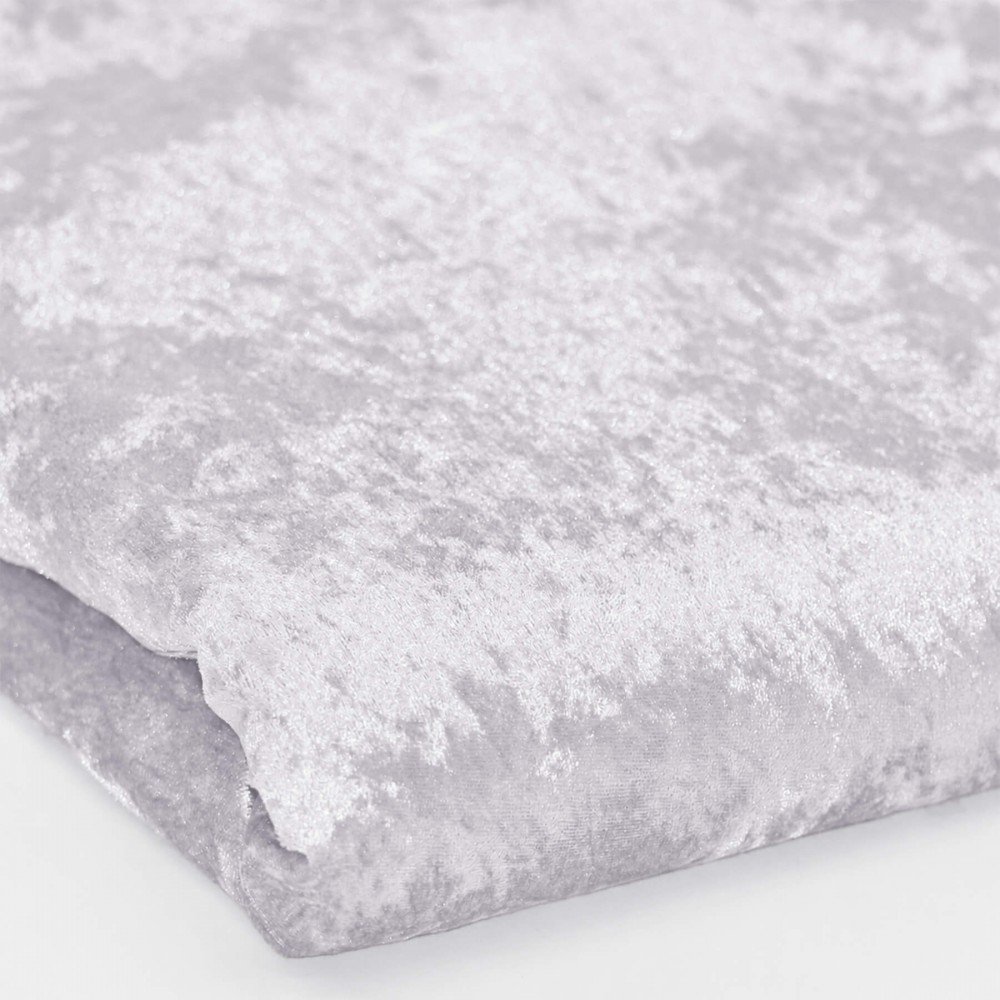 Panne Velvet Fabric 4 Meter Coupon White Panne Velvet Fabric 4 Meter Coupon White