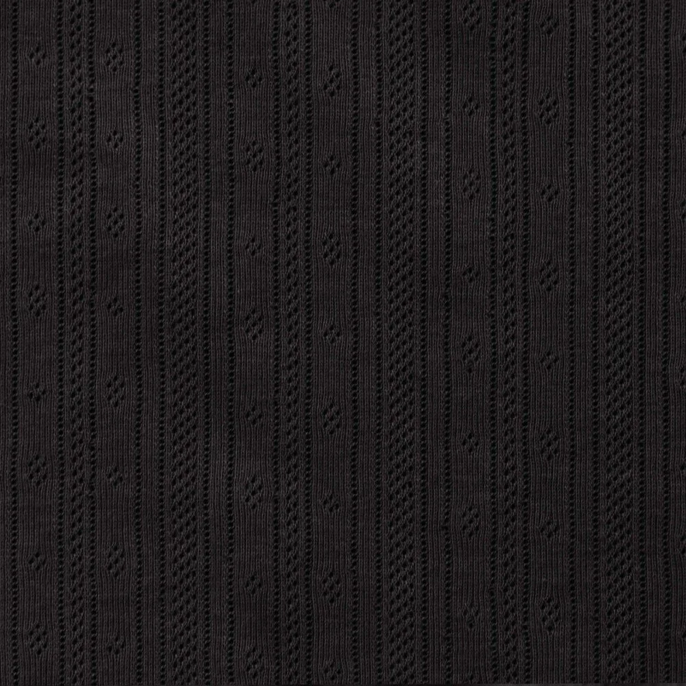 Pointelle Cotton Jersey Fabric (Stripes) in Black Pointelle Cotton Jersey Fabric (Stripes) Black - (Jersey Fabrics)