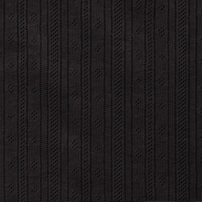 Pointelle Cotton Jersey Fabric (Stripes) in Black Pointelle Cotton Jersey Fabric (Stripes) Black - (Jersey Fabrics)