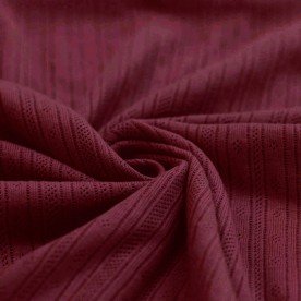 Dzianina Jersey Pointelle (Paski) Bordo Dzianina Jersey Pointelle (Paski) Bordo