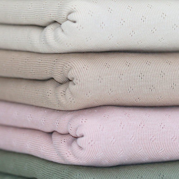 Tessuto A Maglia Pointoille (Mini) Beige Chiaro - (Jersey Tessuti)