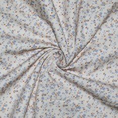 Poplin Katoen Digitale Print - Blauwe Minibloemen