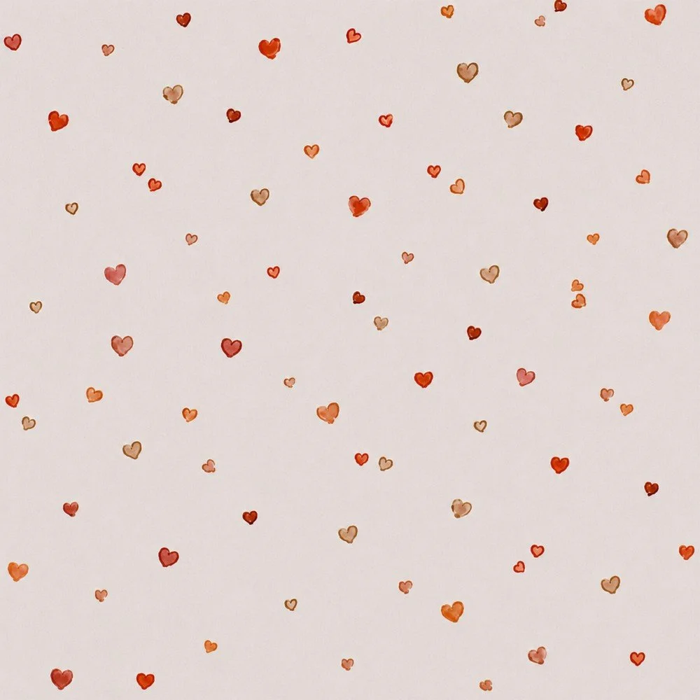 Cotton Poplin Digital Print - Confetti Hearts Beige Cotton Poplin Digital Print - Confetti Hearts Beige