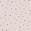 Bomuld Poplin Stof Digital Trykt - Konfetti Hjerter Beige