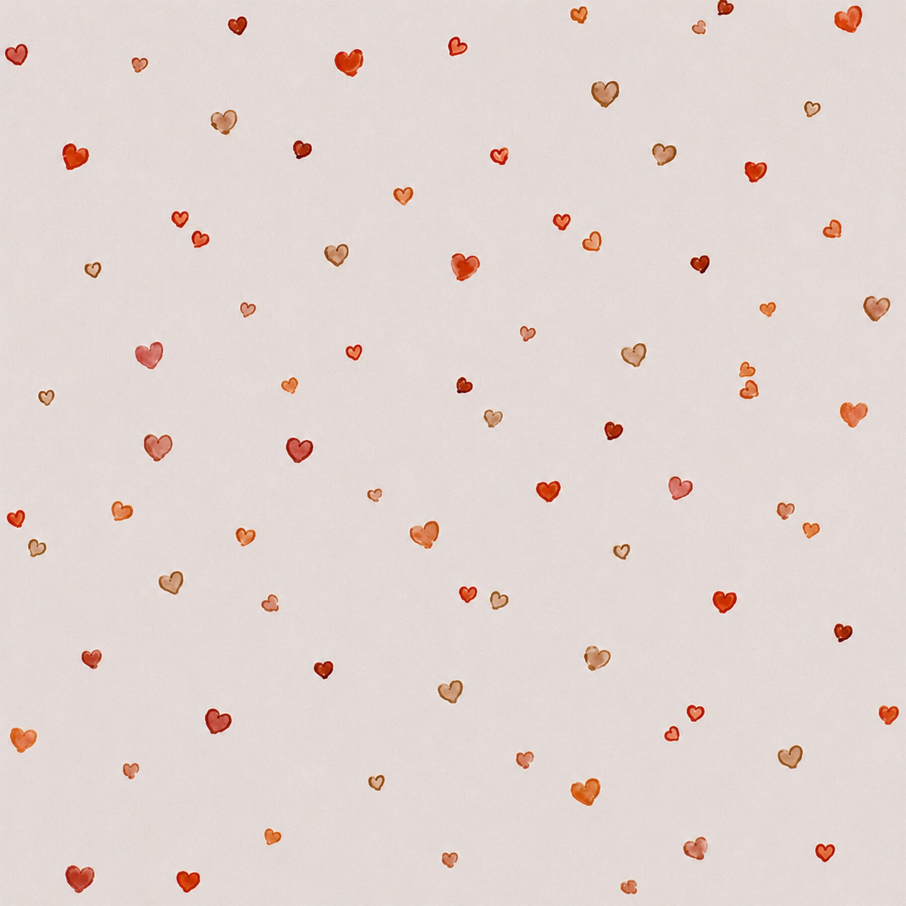 Poplin Katoen Digitale Print - Confettihartjes Beige
