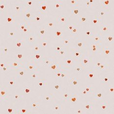 Cotton Poplin Digital Print - Confetti Hearts Beige Cotton Poplin Digital Print - Confetti Hearts Beige