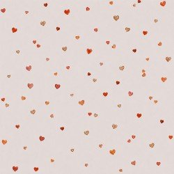 Cotton Poplin Digital Print - Confetti Hearts Beige