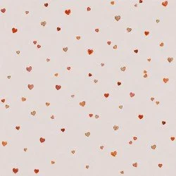 Baumwoll Popeline Digital - Konfetti Herzen Beige