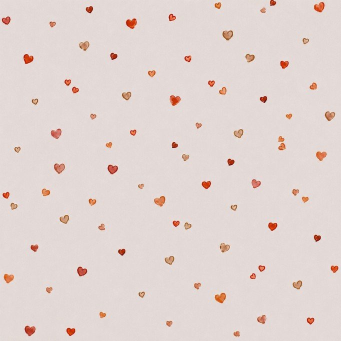 Poplin Katoen Digitale Print - Confettihartjes Beige Poplin Katoen Digitale Print - Confettihartjes Beige - (Katoenen Poplin Bedrukt )