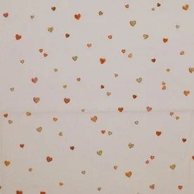 Poplin Katoen Digitale Print - Confettihartjes Beige Poplin Katoen Digitale Print - Confettihartjes Beige