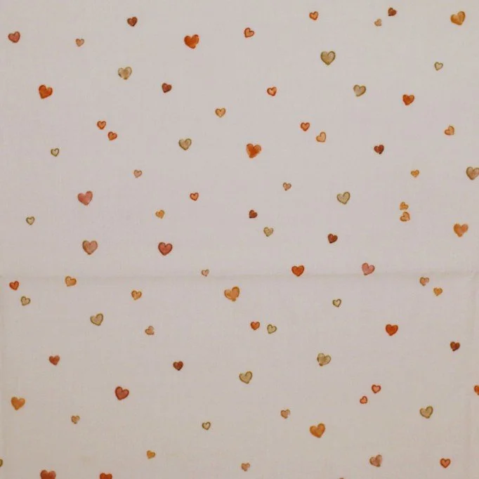 Cotton Poplin Digital Print - Confetti Hearts Beige - (Cotton Poplin Printed)
