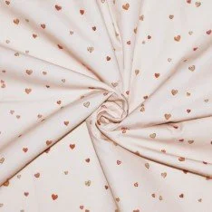 Cotton Poplin Digital Print - Confetti Hearts Beige Cotton Poplin Digital Print - Confetti Hearts Beige