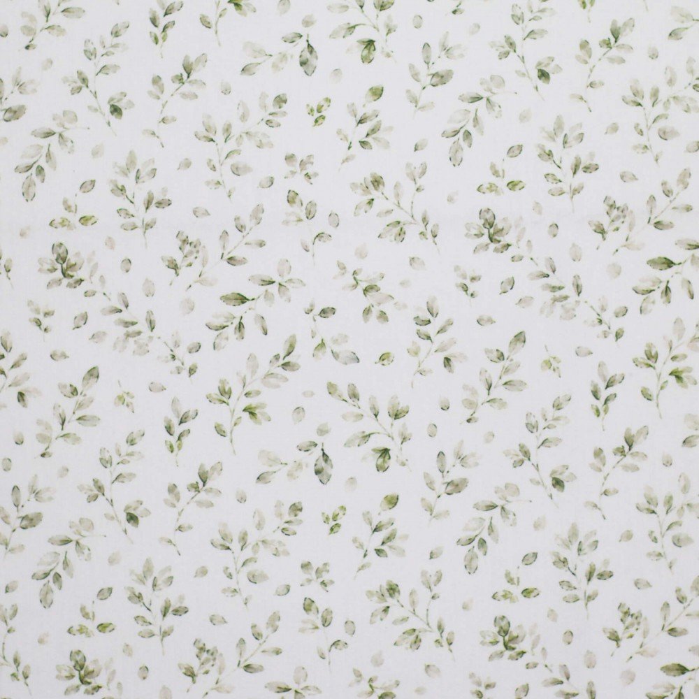Popeline De Coton Impression Numérique - Feuilles Vert Poussiéreux Popeline De Coton Impression Numérique - Feuilles Vert Poussiéreux
