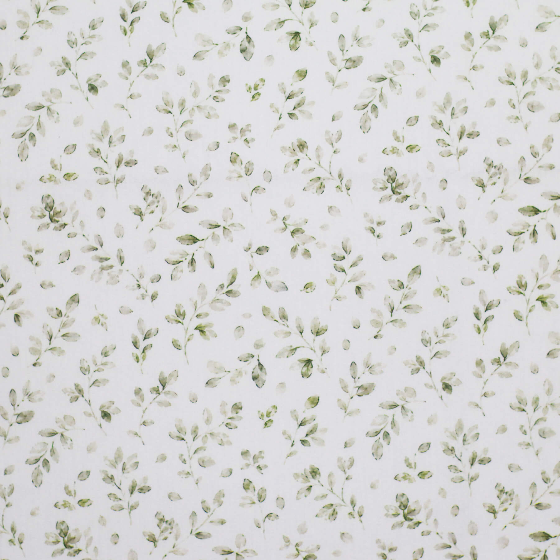 Poplin Katoen Digitale Print - Dusty Groen Bladeren