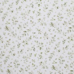 Cotton Poplin Digital Print - Dusty Green Leaves