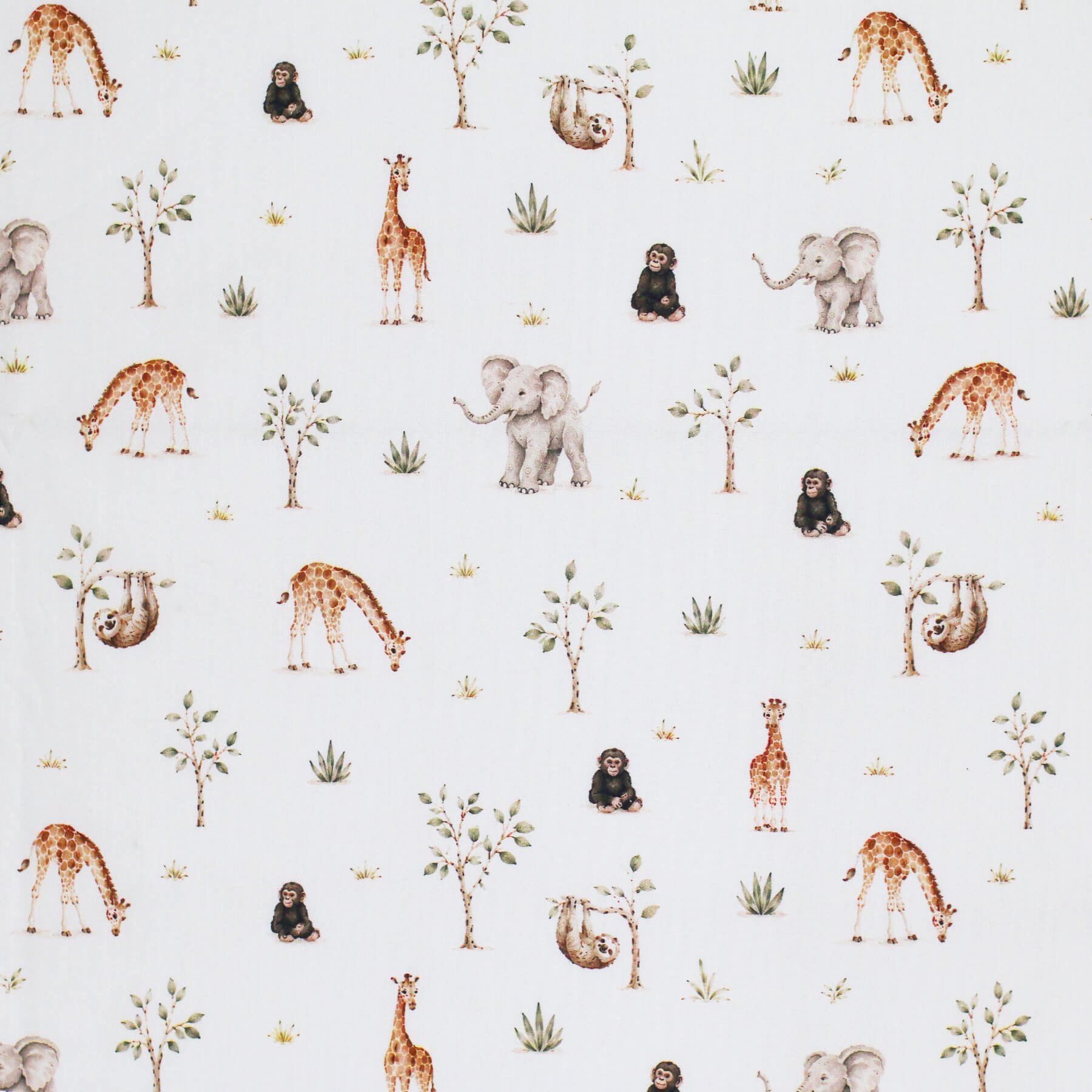 Poplin Katoen Digitale Print - Jungledieren