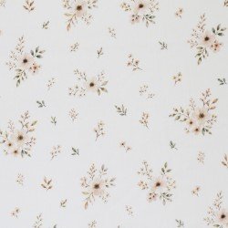 Cotton Poplin Digital Print - Natural Flower Bouquet