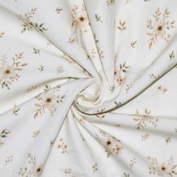 Cotton Poplin Digital Print - Natural Flower Bouquet Cotton Poplin Digital Print - Natural Flower Bouquet
