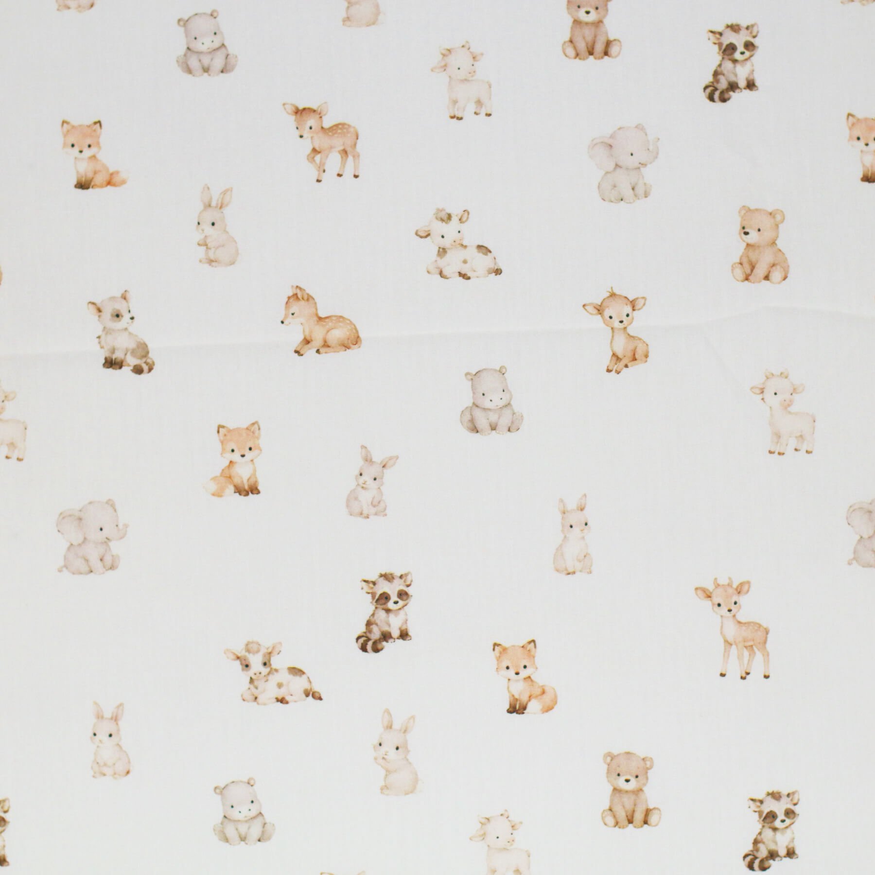 Poplin Katoen Digitale Print - Pasgeboren Dieren