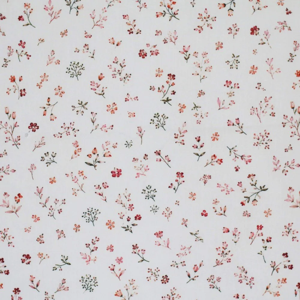 Bomuld Poplin Stof Digital Trykt - Sød Blomster Bomuld Poplin Stof Digital Trykt - Sød Blomster