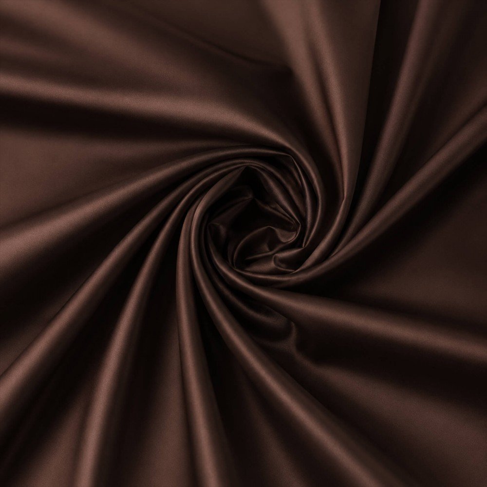 Poplin Satin Cotton Fabric Brown