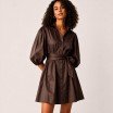 Bomuld Satin Poplin Stof Brun - (Dekorationsstoffer)