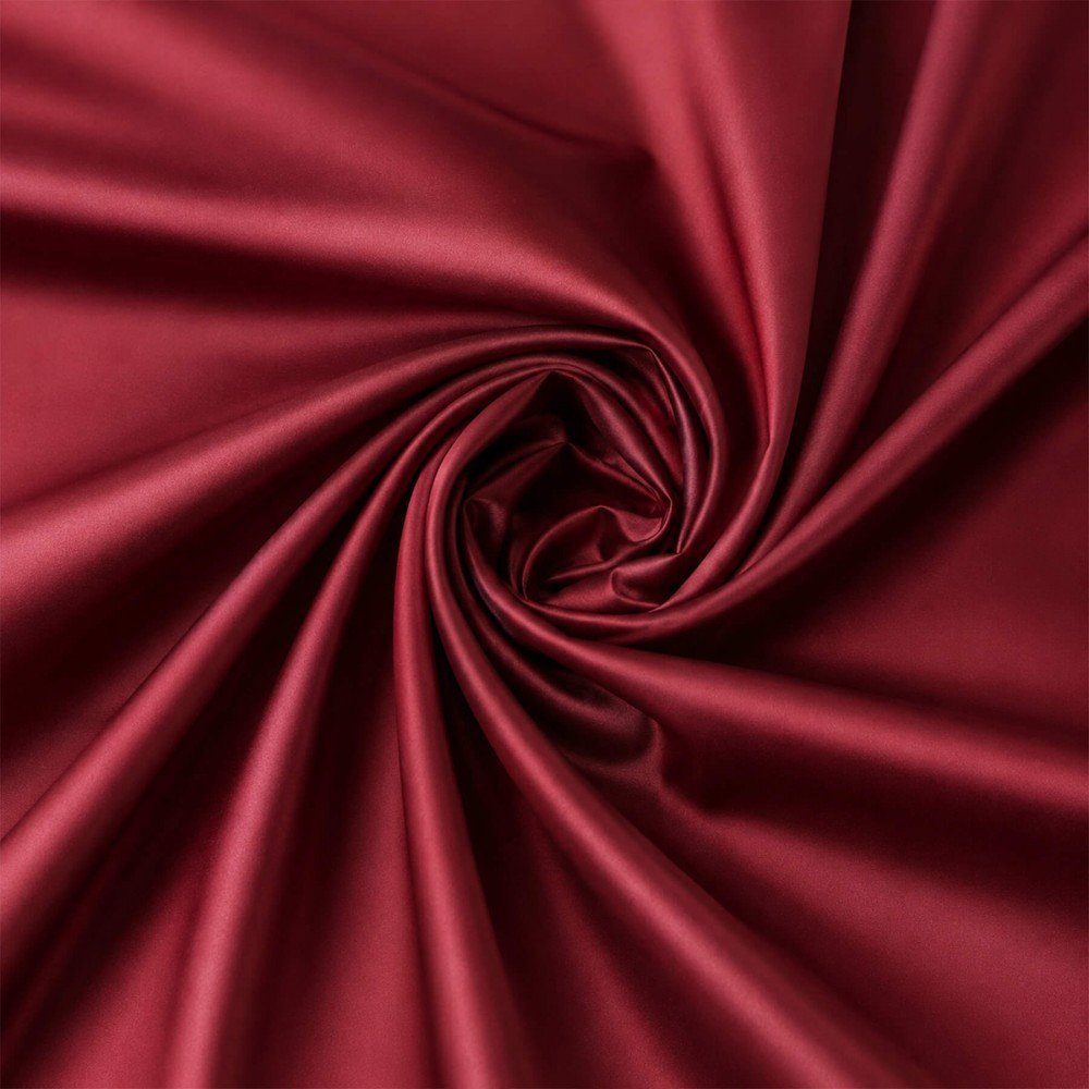 Poplin Satin Cotton Fabric Dark Red