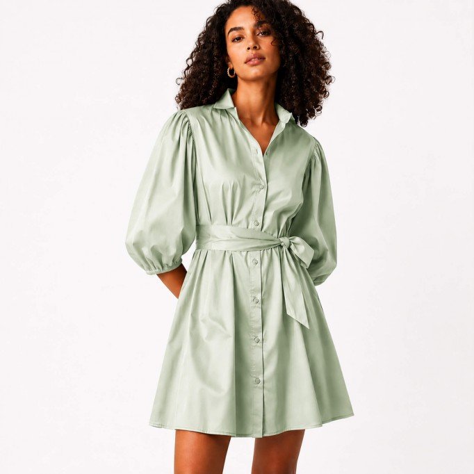 Poplin Satin Cotton Fabric Dusty Green - (Deco Fabrics)