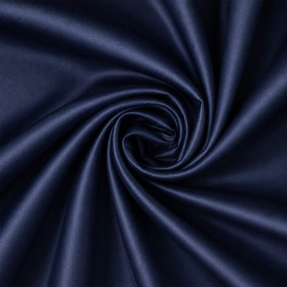 Poplin Satin Cotton Fabric Navy