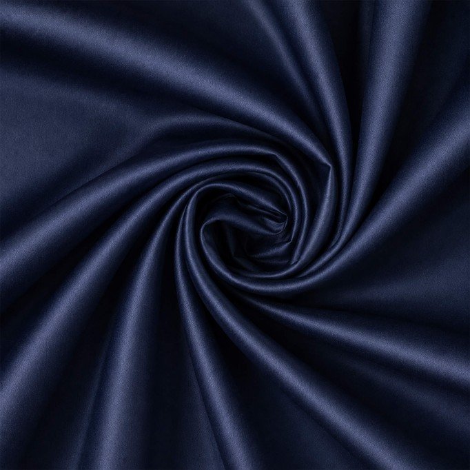 Tessuto Popeline di Cotone Raso Blu Navy Tessuto Popeline di Cotone Raso Marina - (Deco Tessuti)