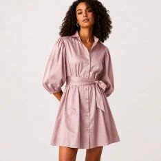 Bomuld Satin Poplin Stof Gammel Pink