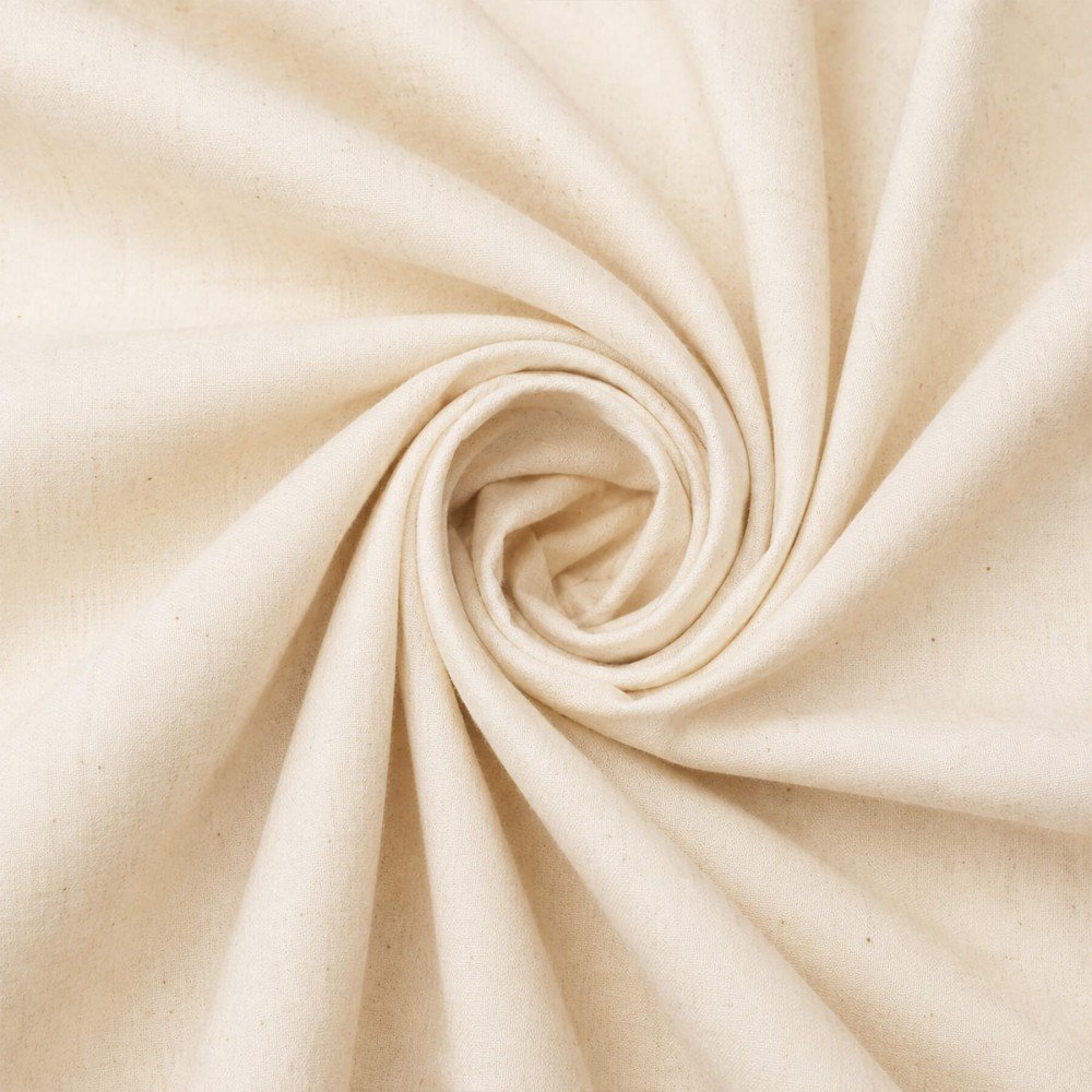 Poplin Satin Cotton Fabric Unbleached Natural