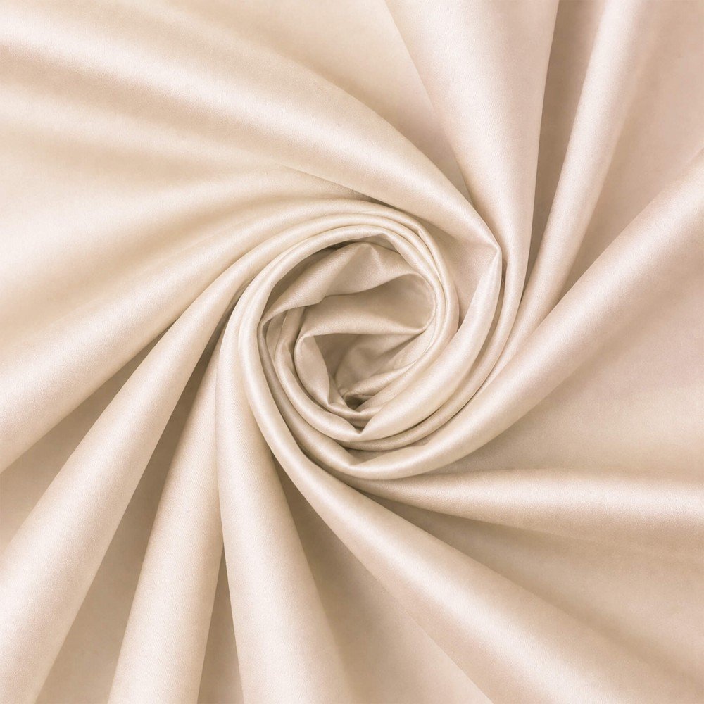 Poplin Satin Cotton Fabric Light Beige