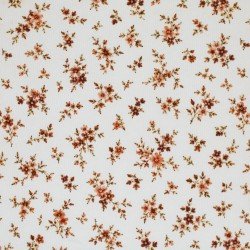 Rib Knit Jersey Fabric - Classic Flower Brown Bordeaux